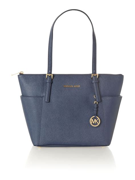 michael kors small jet set tote navy|Michael Kors packable tote.